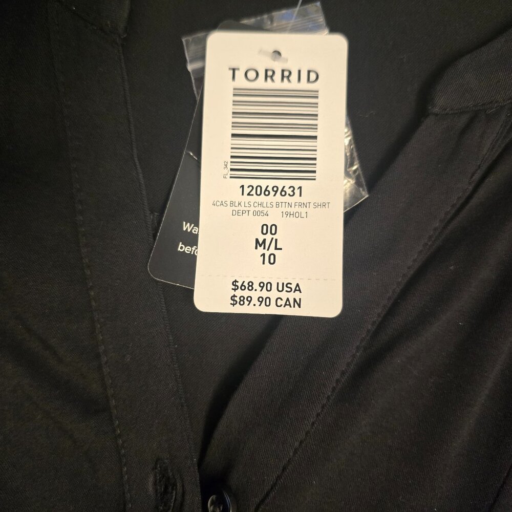 Torrid Button up Dress Shirt OO M/L 10 - Picture 9 of 10